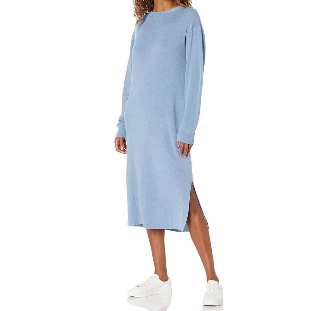 The Drop Women's Suki Rib Midi V-Back Sweater Dress Sz small‎ - Picture 2 of 4